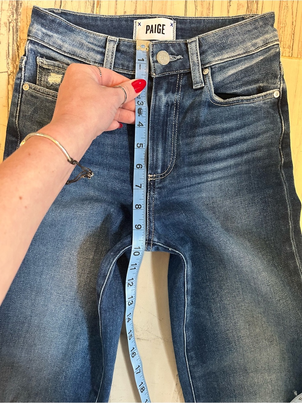 Like New PAIGE Atley Ankle Flare Cropped High Rise Stretch Jeans - Picture 13 of 16